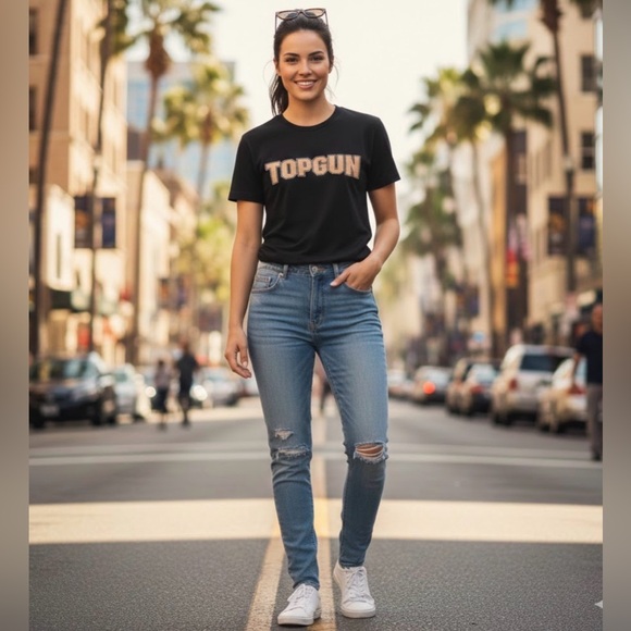 District Tops - District "Top Gun" & "Georgia On My Mind" Graphic Tee - Women’s Small
